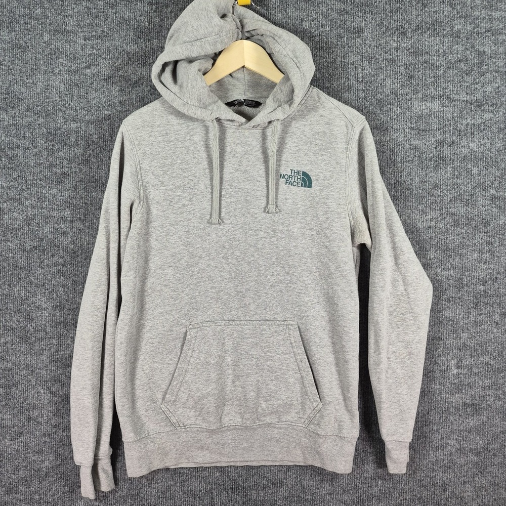 The North Face Gray Hoodie Mens S‎ Never Stop Exploring Logo Pullover Sweatshirt